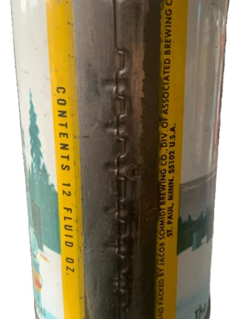Vintage Beer Can Schmidt Beer Ice Fishing Empty Steel Can